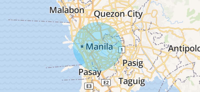 Server location map